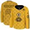 NHL25-26-Men's Boston Bruins Adidas Limited Custom Jersey BB11