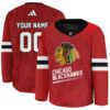 NHL25-26 Men's Chicago Blackhawks Adidas Limited Custom Jersey CBK81