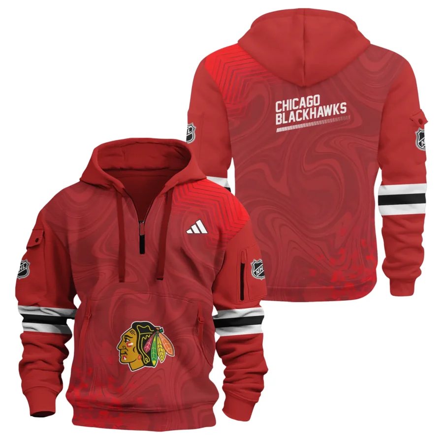 NHL25-26 Men's Chicago BlacKhawks Adidas Hoodie Zip Limited CBK81
