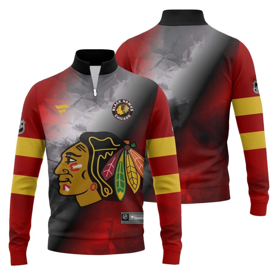 NHL25-26 Men's Chicago Blackhawks Fanatics Sweatshirt 1/4 Zip Limited SW13