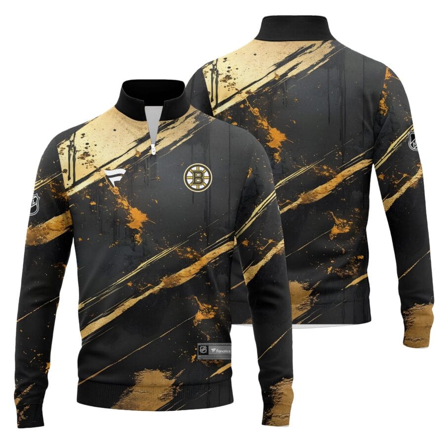 NHL25-26 Men's Boston Bruins Fanatics Sweatshirt 1/4 Zip Limited SW02