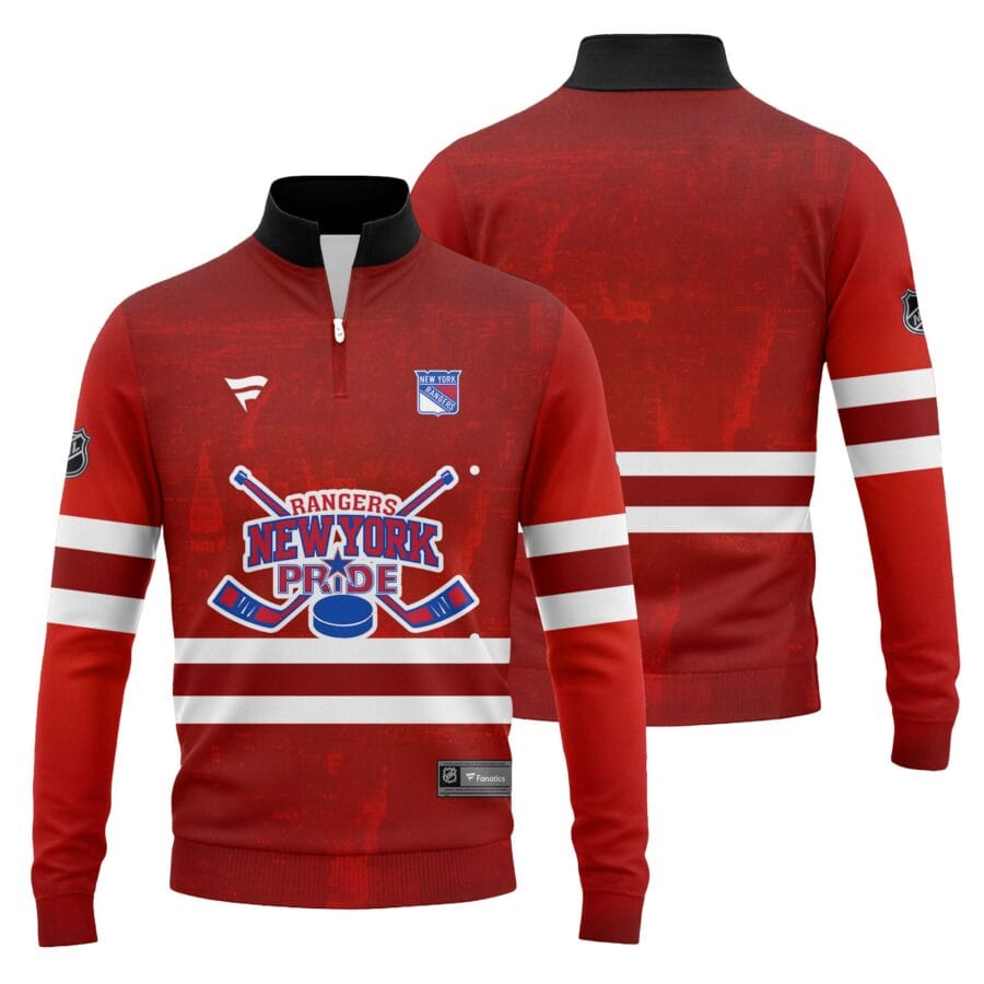 NHL25-26 Men's New York Rangers Fanatics Sweatshirt 1/4 Zip Limited SW01