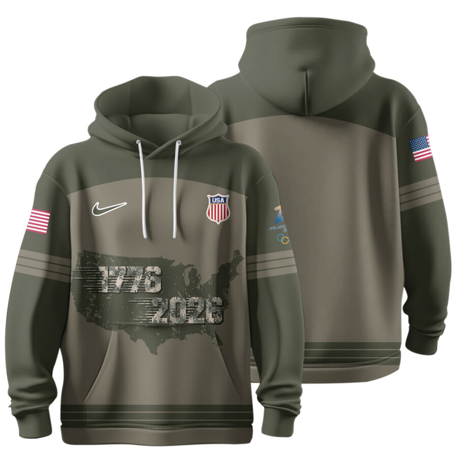 Winter Olympics 2026-Team USA Hockey Military Green Limited Hoodie US2551