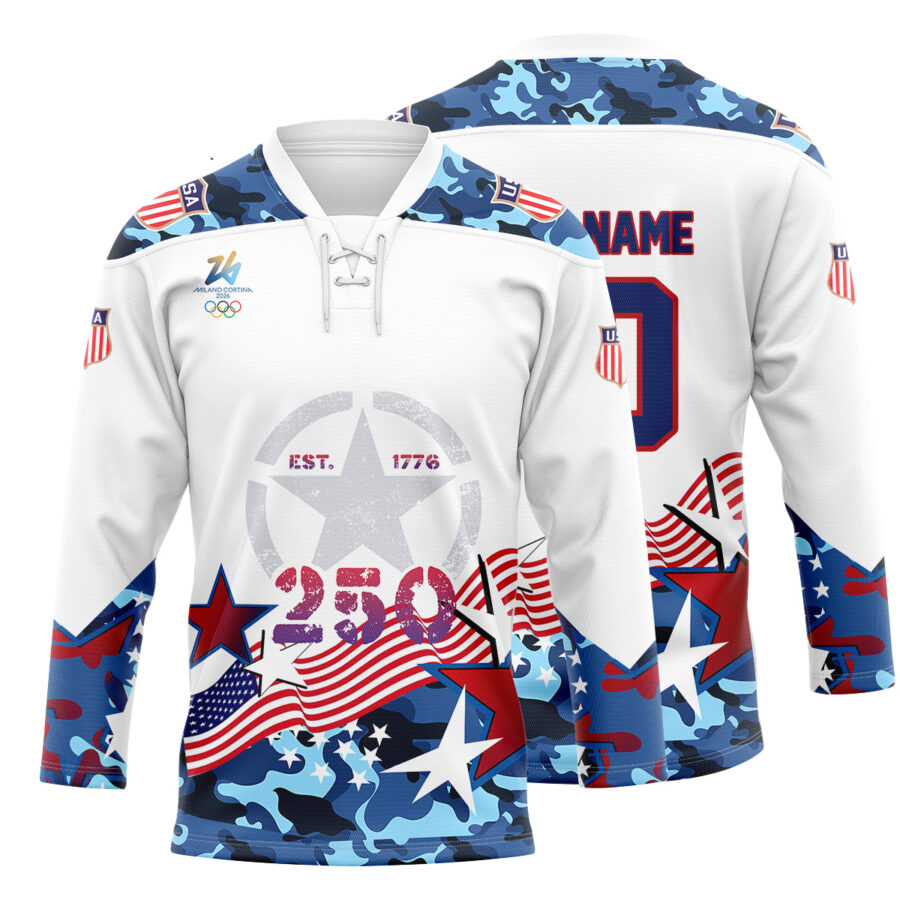 Winter Olympics 2026-Team USA 250th Anniversary Hockey Personalized Jersey US2552